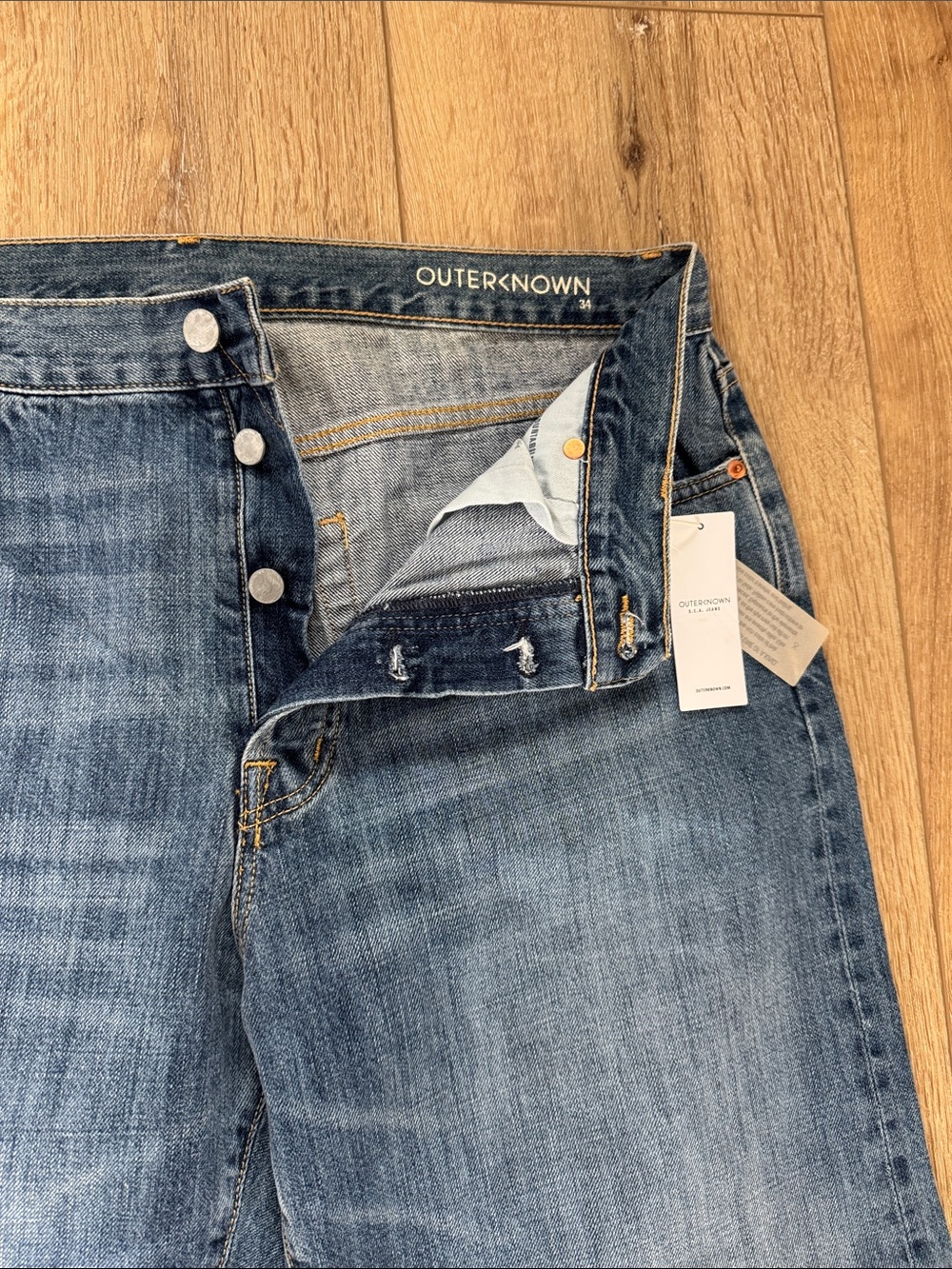 Outerknown Straight-Leg Washed Denim Jeans - Blue